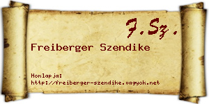 Freiberger Szendike névjegykártya
